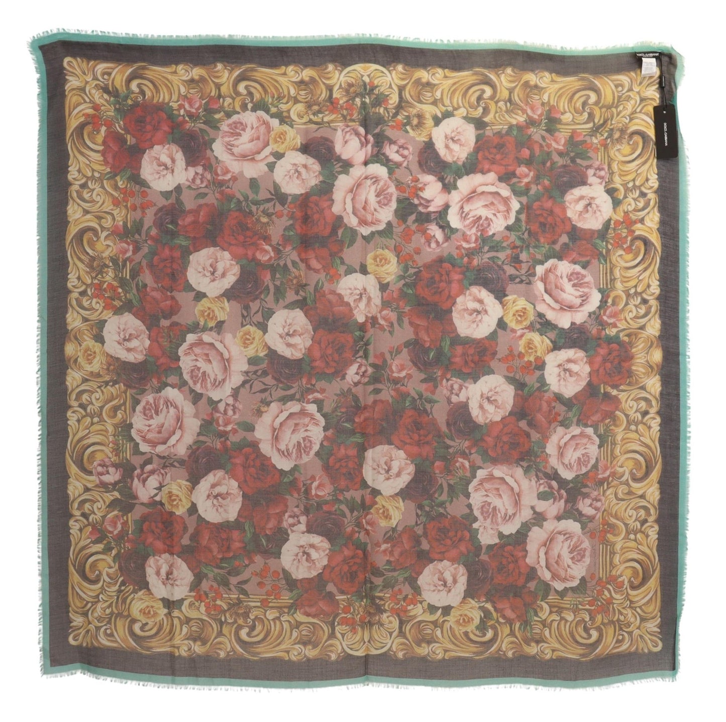 Dolce & Gabbana Elegant Cashmere Silk Floral Scarf