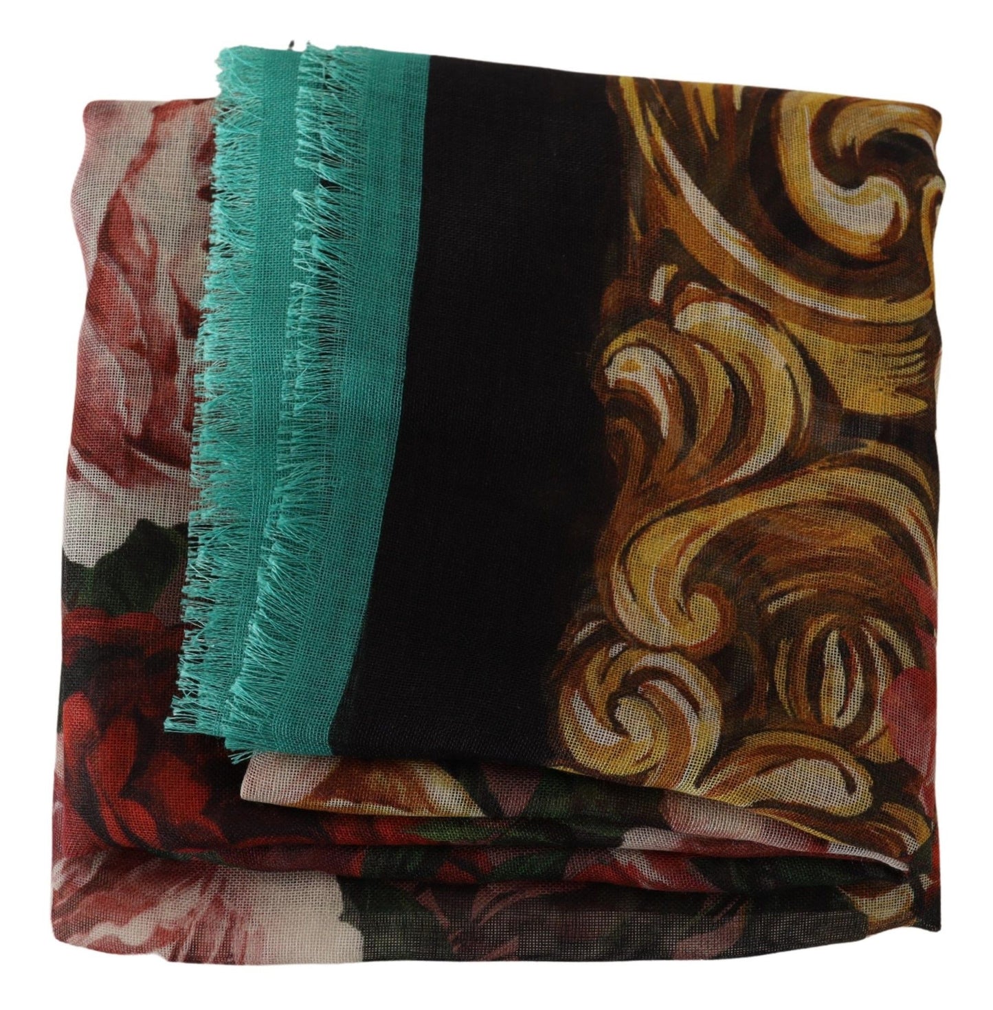 Dolce & Gabbana Elegant Cashmere Silk Floral Scarf