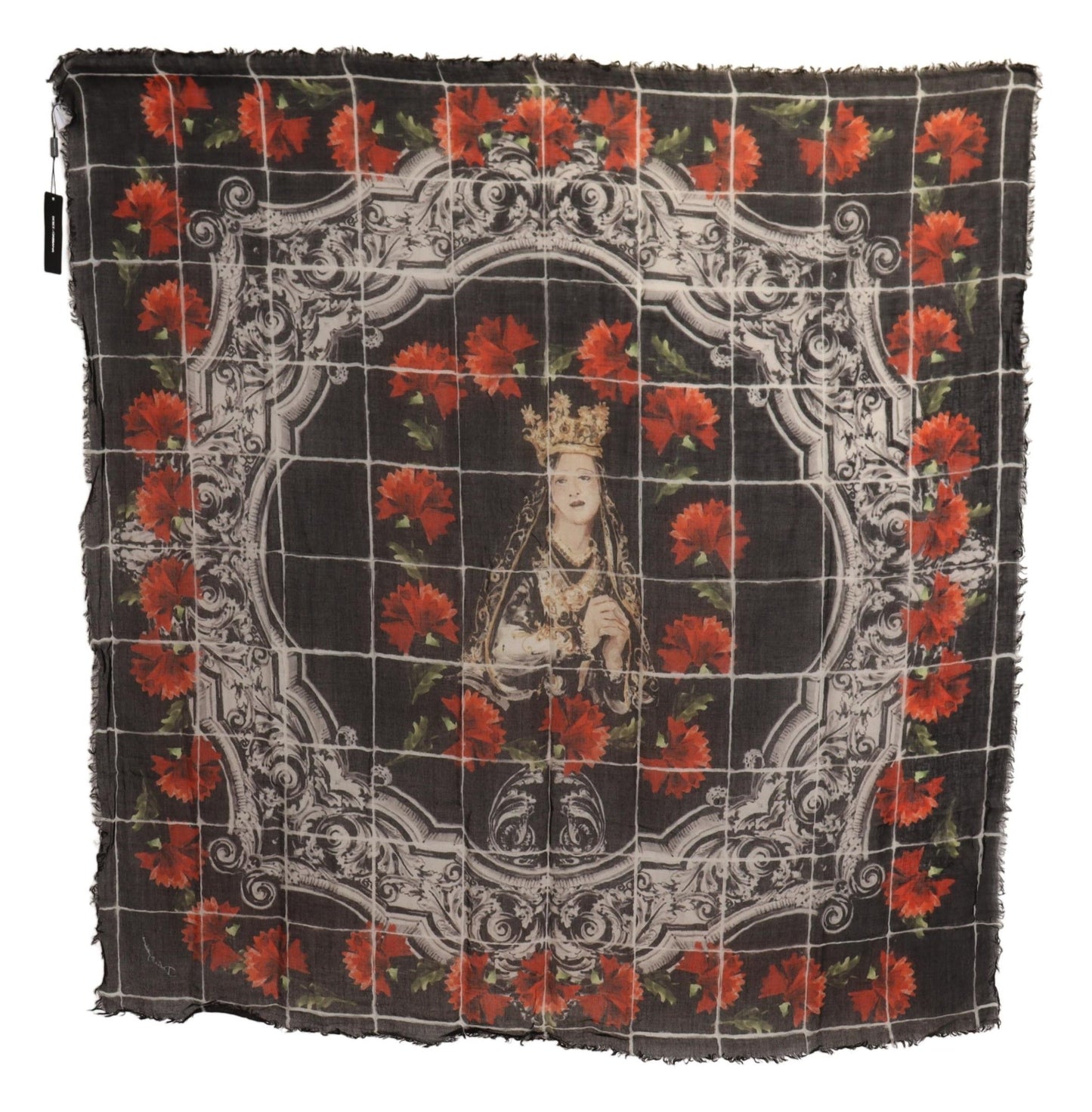 Dolce & Gabbana Sumptuous Floral Cashmere Silk Scarf