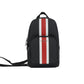 Michael Kors Cooper Medium Signature PVC Varsity Stripe Commuter Slingpack Crossbody Bag (Black Signature/Flame Red)