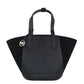 Michael Kors Portia Small Pebbled Leather Suede Tote Handbag (Black)