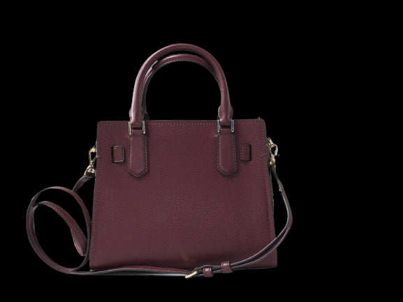 Michael Kors Hamilton Small Grained Leather Satchel Crossbody Bag Handbag (Merlot Solid)