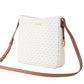 Michael Kors Signature Jet Set Large Signature Messenger Crossbody Bag (Vanilla Signature/Brown)