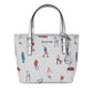 Michael Kors Jet Set Girls Print Signature PVC XS Carryall Top Zip Tote (Bright White Multi)