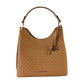 Michael Kors Joan Large Signature Leather Slouchy Shoulder Bag Handbag (Luggage Multi Signature)