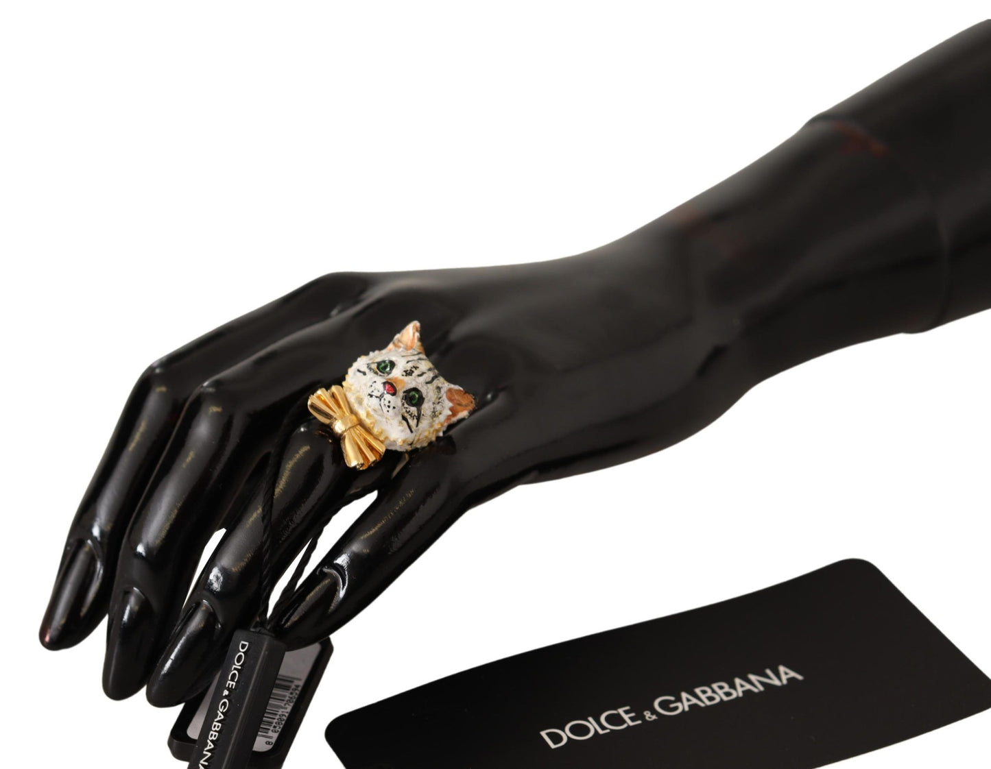 Dolce & Gabbana Elegant Gold Feline Charm Ring