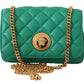 Versace Elegant Green Nappa Leather Small Crossbody