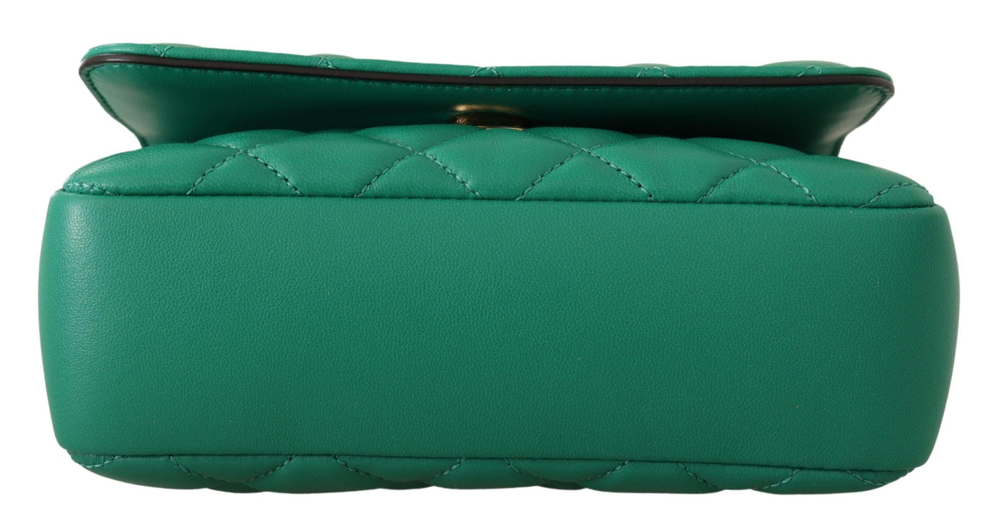 Versace Elegant Green Nappa Leather Small Crossbody