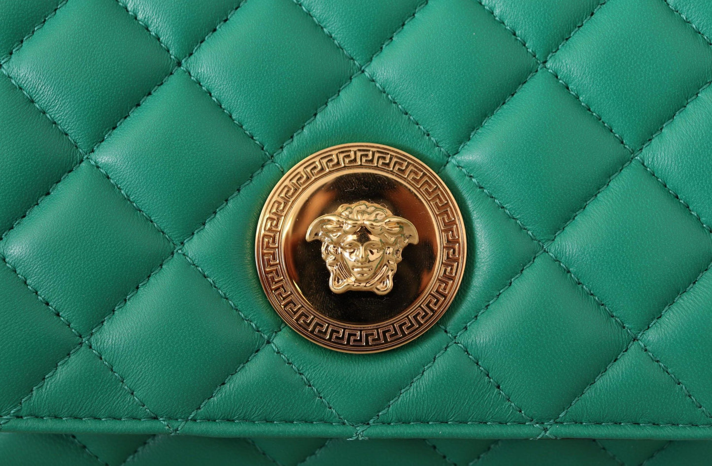 Versace Elegant Green Nappa Leather Small Crossbody