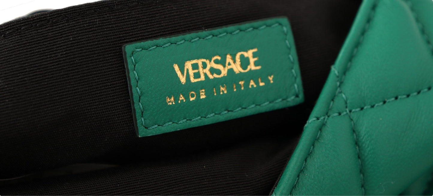 Versace Elegant Green Nappa Leather Small Crossbody