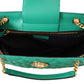 Versace Elegant Quilted Green Nappa Tote with Medusa Charm