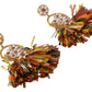 Dolce & Gabbana Elegant Floral Clip-On Dangle Earrings