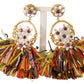 Dolce & Gabbana Elegant Floral Clip-On Dangle Earrings