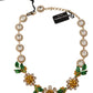 Dolce & Gabbana Exquisite Gold Plated Crystal Charm Necklace