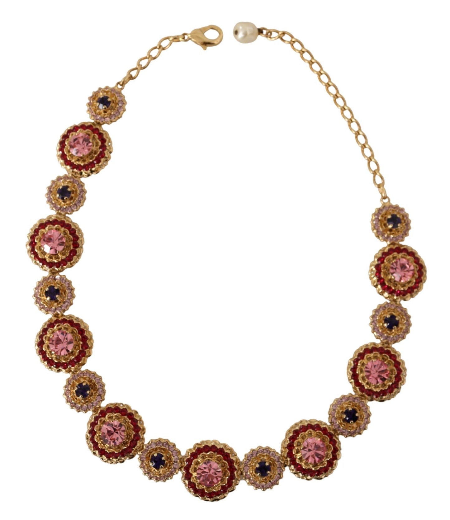 Dolce & Gabbana Elegant Multicolor Crystal Charm Necklace