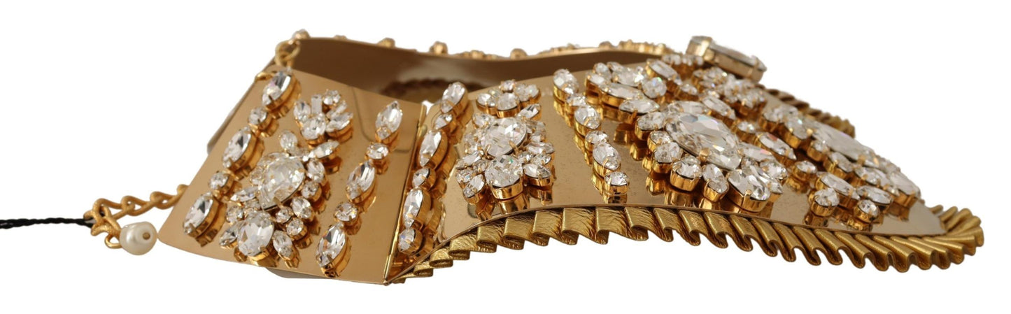 Dolce & Gabbana Glamorous Crystal Embellished Gold Collar