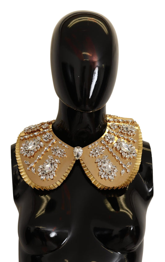 Dolce & Gabbana Glamorous Crystal Embellished Gold Collar