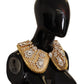 Dolce & Gabbana Glamorous Crystal Embellished Gold Collar