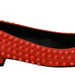 Philipp Plein Vibrant Orange Pointed Leather Flats