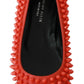 Philipp Plein Vibrant Orange Pointed Leather Flats