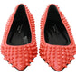 Philipp Plein Vibrant Orange Pointed Leather Flats