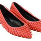 Philipp Plein Vibrant Orange Pointed Leather Flats