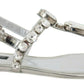 Dolce & Gabbana Crystal Embellished Silver Leather Sandals