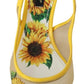 Dolce & Gabbana Sunflower Print Kitten Heel Slingbacks