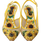 Dolce & Gabbana Sunflower Print Kitten Heel Slingbacks