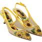 Dolce & Gabbana Sunflower Print Kitten Heel Slingbacks