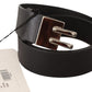 Costume National Elegant Black Leather Fashion Belt