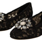 Dolce & Gabbana Elegant Taormina Lace Flats with Crystals