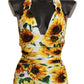 Dolce & Gabbana Chic Sunflower Print One Piece Bikini