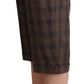 Dolce & Gabbana Checkered Wool Bermuda Shorts in Brown