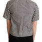 Dolce & Gabbana Elegant Black and White Patterned Cotton Polo