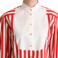 Dolce & Gabbana Elegant Red and White Stripe Cotton Polo Top