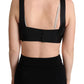 Dolce & Gabbana Elegant Black Silk Blend Bustier Crop Top