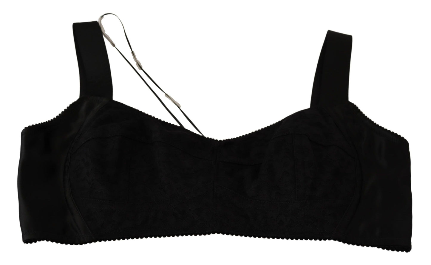 Dolce & Gabbana Elegant Black Silk Blend Bustier Crop Top