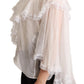 Dolce & Gabbana Elegant White Silk Long Sleeve Blouse