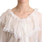 Dolce & Gabbana Elegant White Silk Long Sleeve Blouse