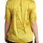 Dolce & Gabbana Elegant Silk Short Sleeve Blouse Top - Yellow