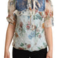 Dolce & Gabbana Chic Floral Silk Blouse with Ascot Collar