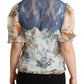 Dolce & Gabbana Chic Floral Silk Blouse with Ascot Collar