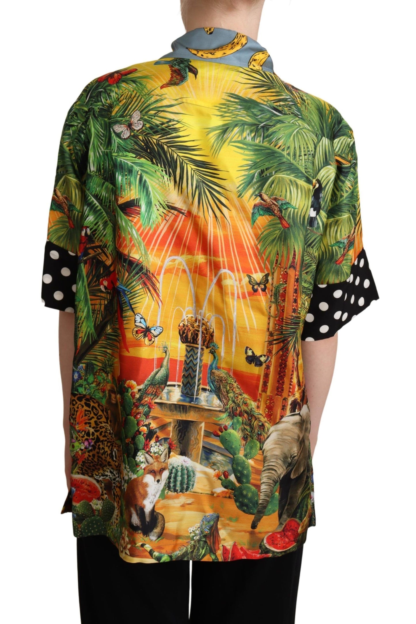 Dolce & Gabbana Tropical Silk Oversized Short-Sleeved Shirt