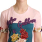 Dolce & Gabbana Elegant Floral Rose Applique T-Shirt