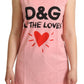 Dolce & Gabbana Chic Pink Motive Print Crewneck Tee