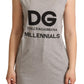 Dolce & Gabbana Chic Gray Sleeveless Logo Tank Top