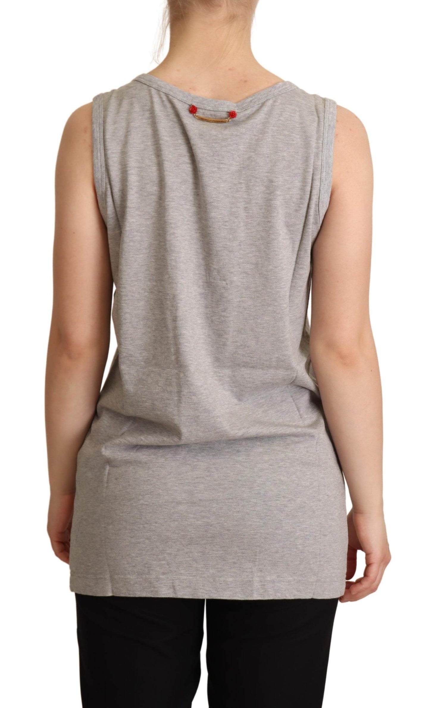 Dolce & Gabbana Chic Gray Sleeveless Logo Tank Top