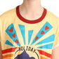 Dolce & Gabbana Chic Yellow Print Cropped Tee with Contrast Trim