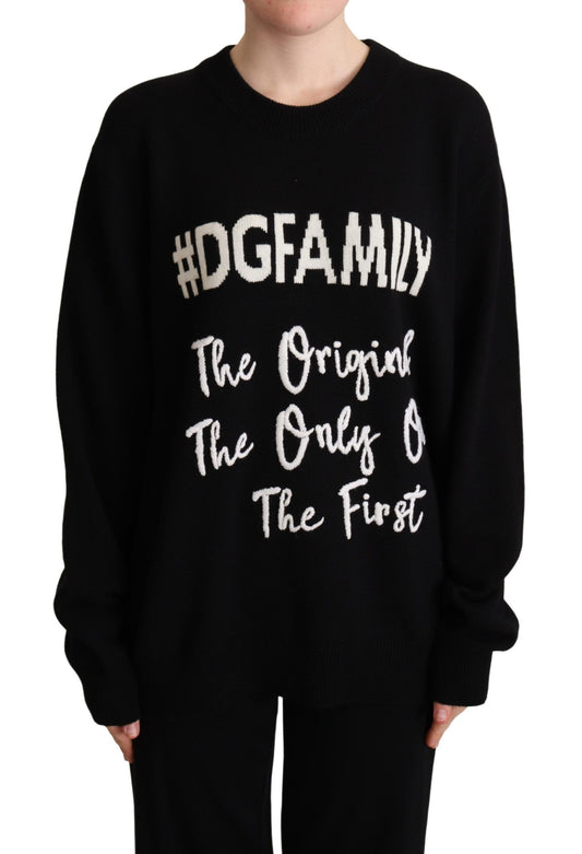 Dolce & Gabbana Chic Black Cashmere-Wool Crewneck Sweater